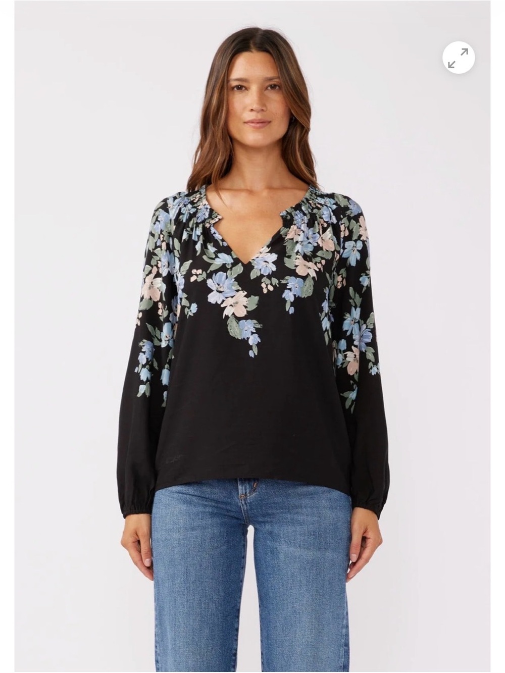 NWOT Lovestitch 🌸 Flower Boho Long Sleeve Blouse - Floral Bohemian Top